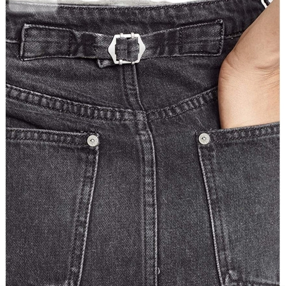 Free People We The Free Rugged A-Line Button Fly Denim Skirt Washed Black 25. - Picture 7 of 10
